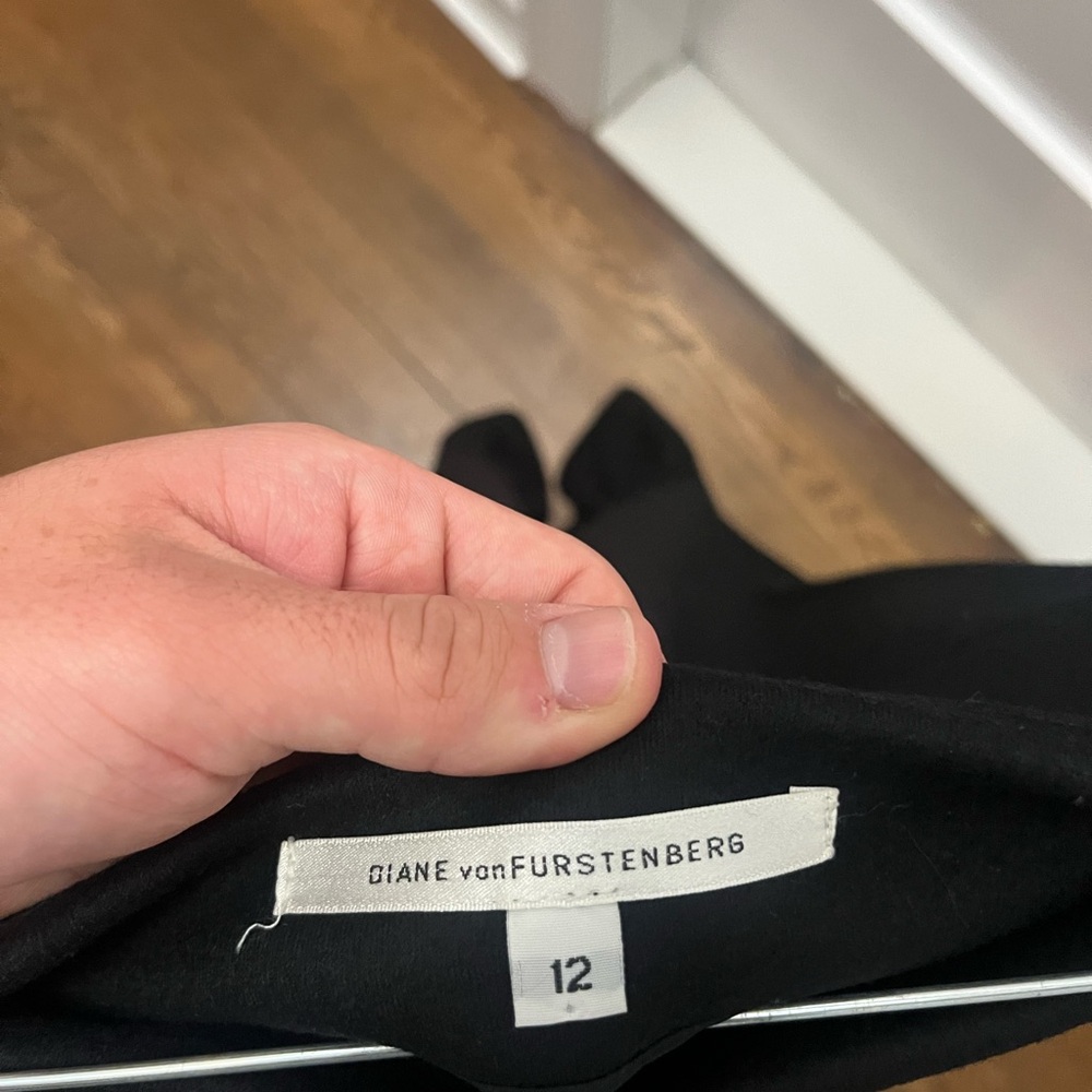 DVF black wool skirt